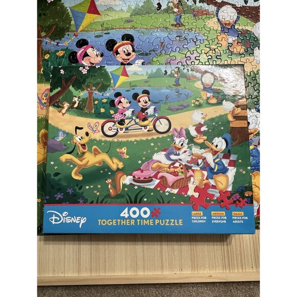 Ceaco Disney Together Time 400 LMS Pc Puzzle Mickey Donald Friends Biking Lake - Picture 1 of 10